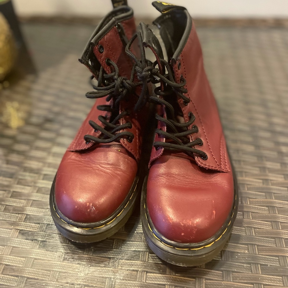 Dr Martens Burgundy leather boots